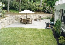 counterryside Tree and Landscape - Bluestone patio, fieldstone retaining wall, sod lawn