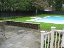 counterryside Tree and Landscape - Existing patio, newly installed sitting wall, pool and sod
